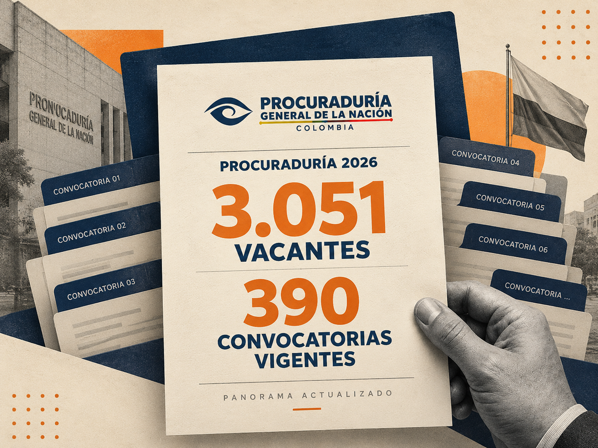 Procuraduría 2026: 3.051 vacantes y 390 convocatorias vigentes